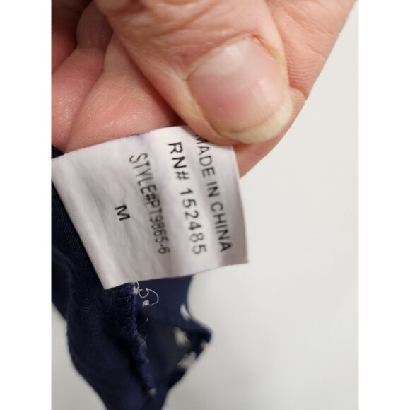 Papermoon Stitch Fix Womens BOHO Top Medium Navy Bird Print Short Sleeve Office - Picture 7 of 9